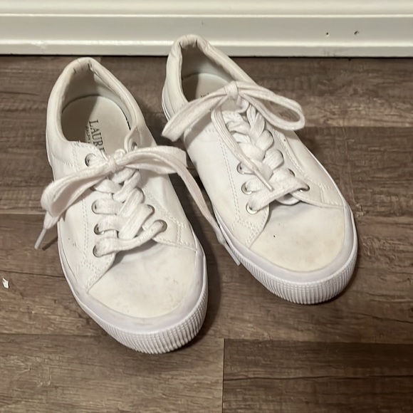 Ralph Lauren Canvas Sneaker White Shoe size 7 - Picture 1 of 10